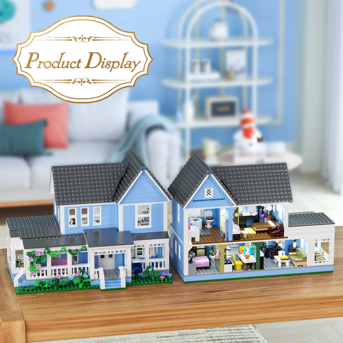 Modern Palace House Building Blocks Desktop Architecture Ornament
