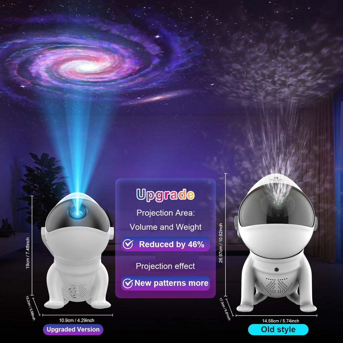 Ausyle Star Projector Space Dog Galaxy Night Light Bedroom Decor