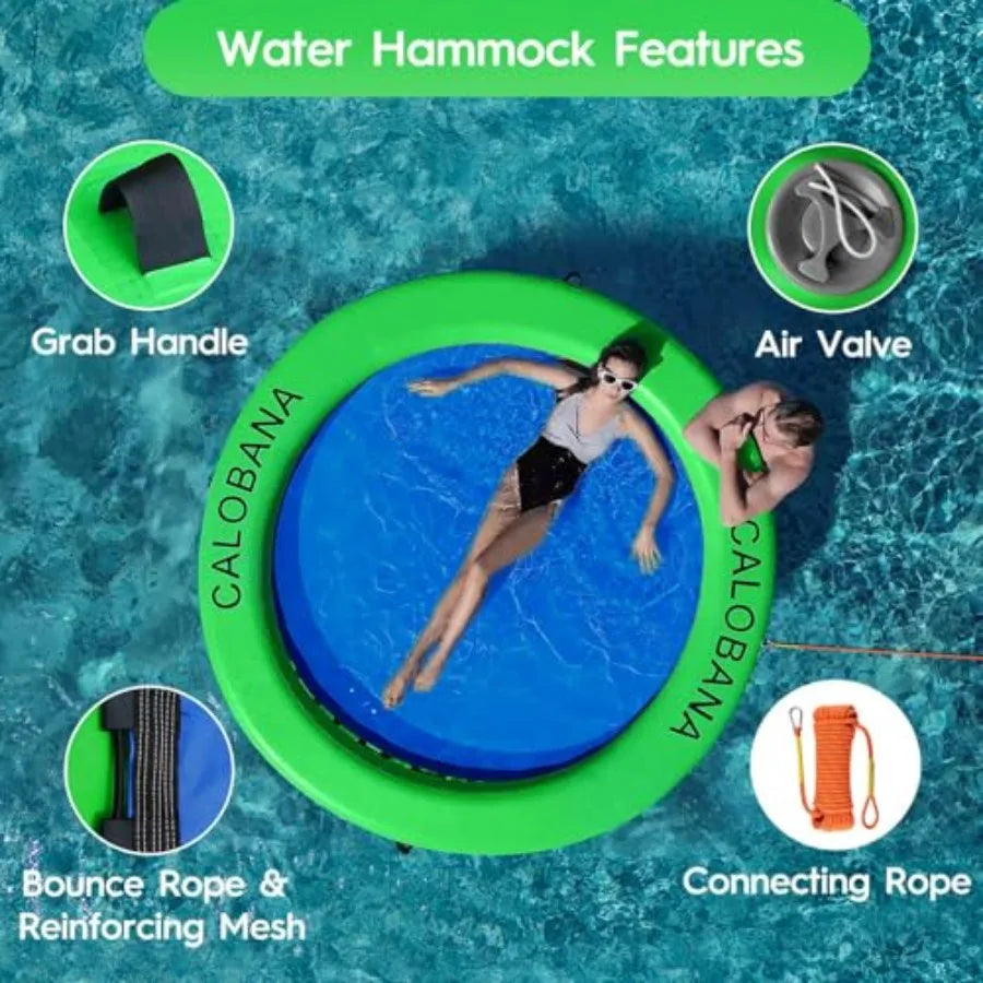 Round Heavy Duty Floating Ring Island Lake Raft Tanning Lounger Pad