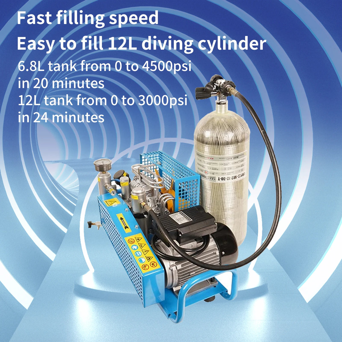 Tudiving 4500 PSI High Pressure PCP Air Compressor For Diving