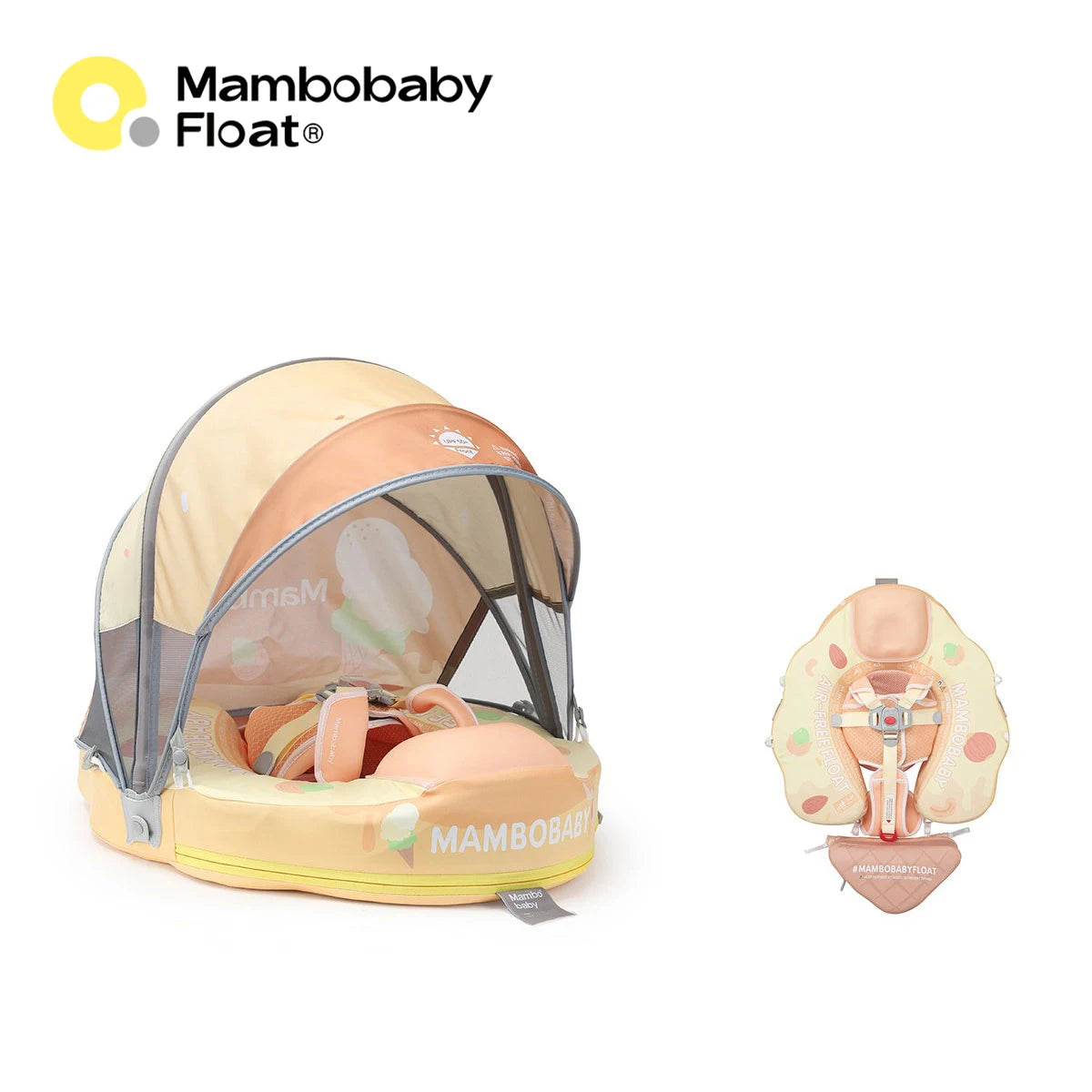 Mambobaby Air Free Infant Chest Float With Sunshade Canopy