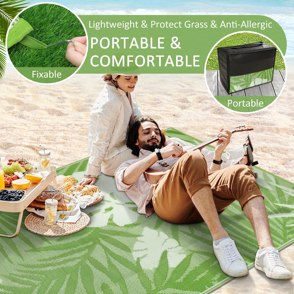 Waterproof Recycled Plastic Straw Outdoor Indoor Area Rug
