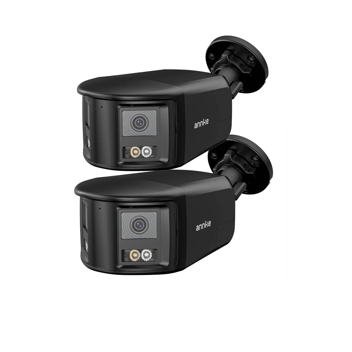 ANNKE 4K 8MP 180° Dual Lens security camera IP67 1/2 PCS Color Night Vision & Active Deterrence, Two-Way Audio black cameras for home security