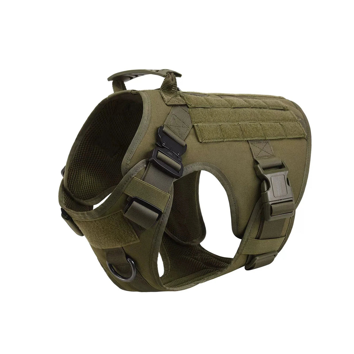 Tactical Dog Harness With Molle Pouches And Padded Nylon Vest