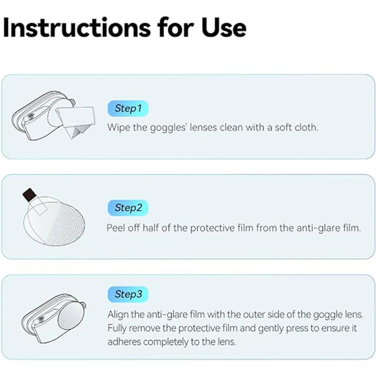Holoswim Antiglare Film Replacement Lenses For Swim Goggles 2S