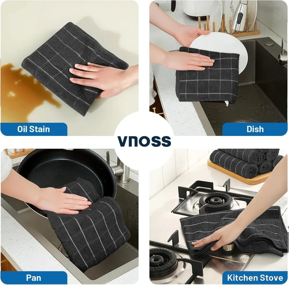 Premium Lint Free Kitchen Towels Ultra Soft Absorbent For Home 4Pack