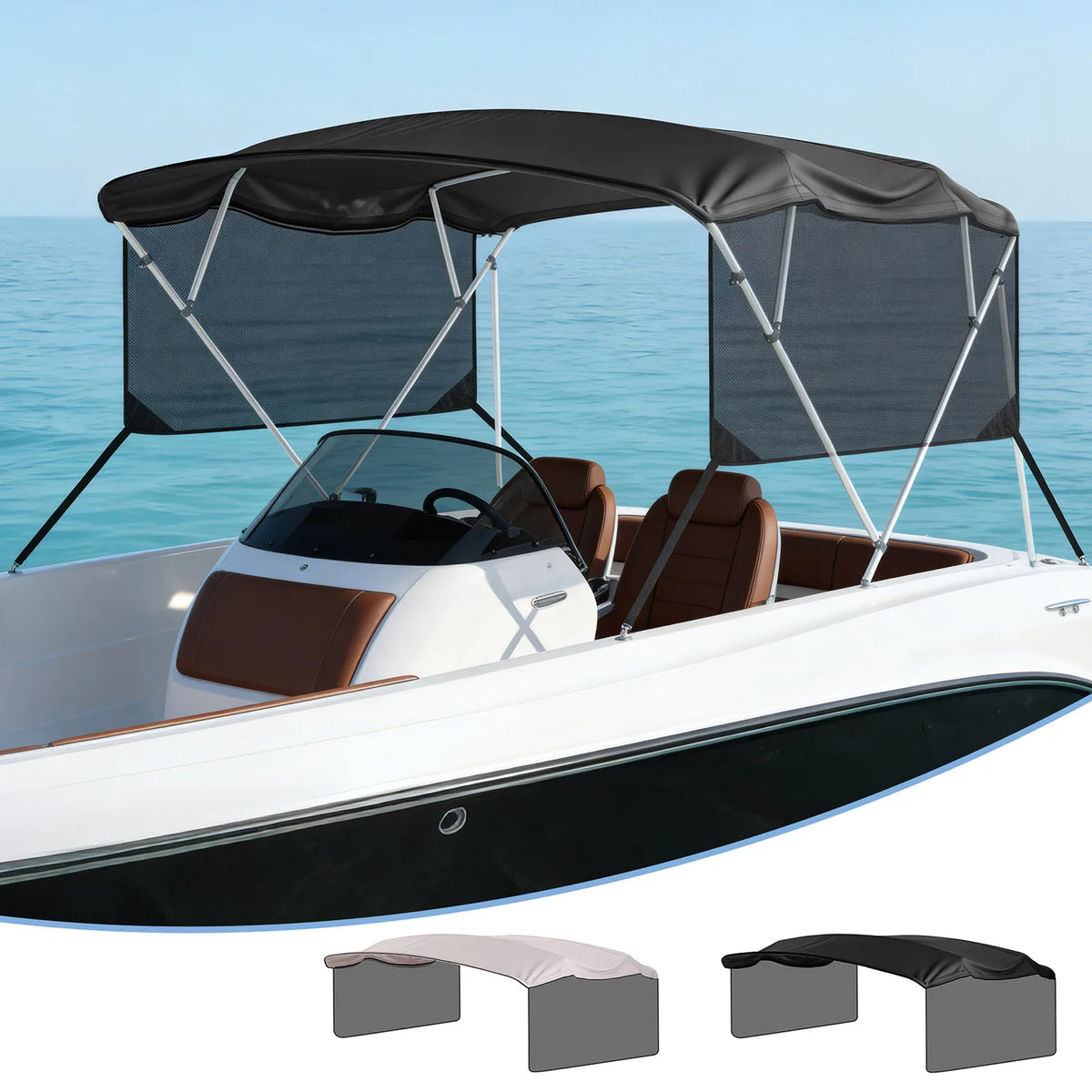 HiMISS 600D Marine Grade Replacement Canvas 4 Bow Bimini Top