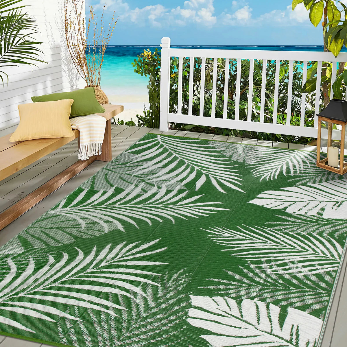 Waterproof Recycled Plastic Straw Outdoor Indoor Area Rug