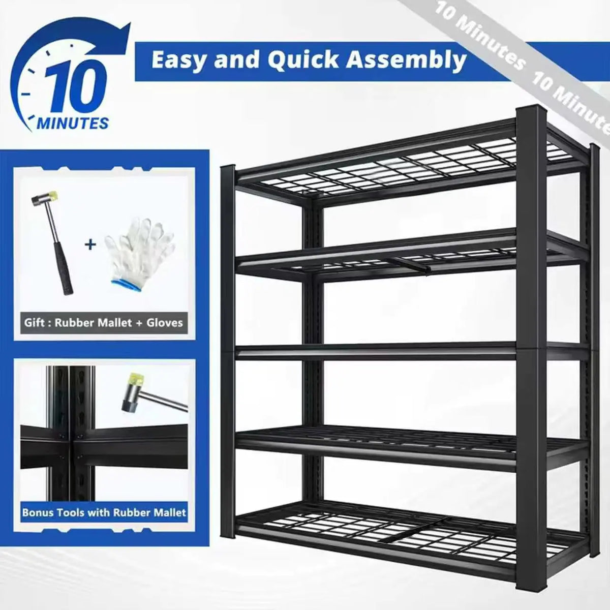 Heavy Duty 72 Inch Adjustable Metal Shelving Rack For Warehouse And Home