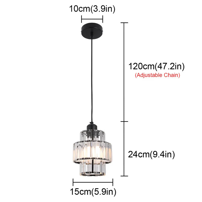 GreeLustr Modern Crystal Pendant Indoor Ceiling Lamp