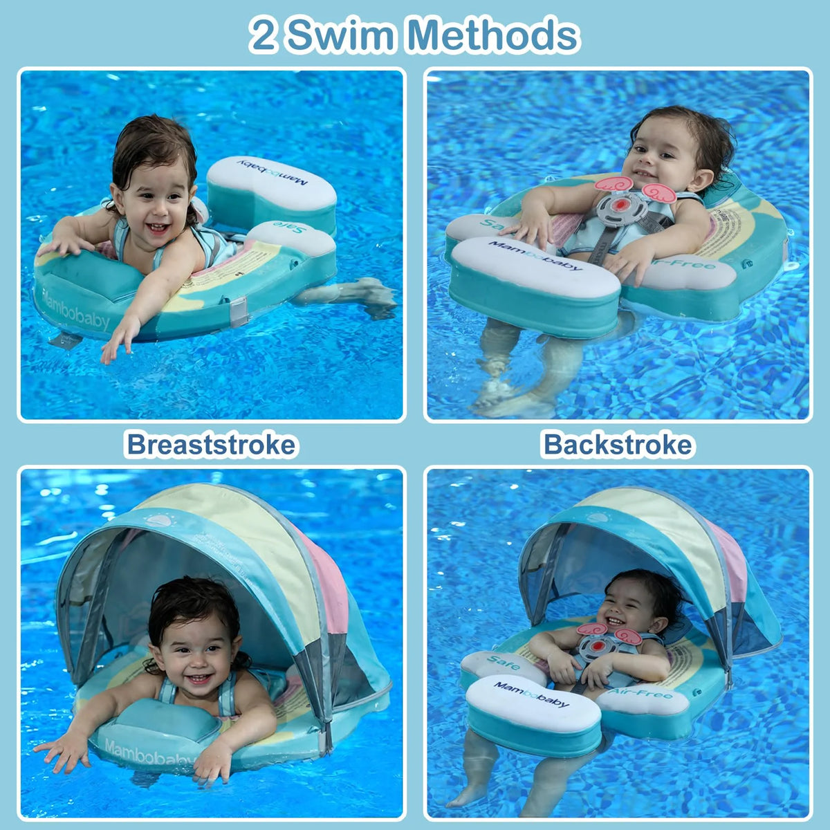 Mambobaby Air Free Infant Chest Float With Sunshade Canopy