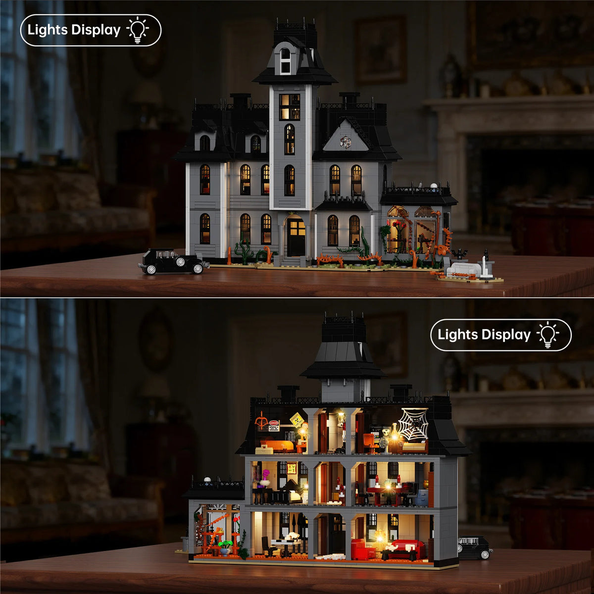 Nightfall Manor Gothic Building Blocks Architecture Desktop Ornament