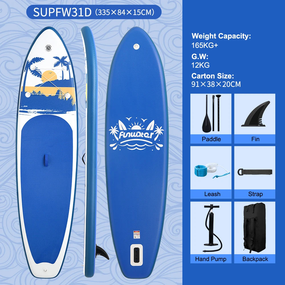 Funwater Inflatable Paddle Board Stand Up Surfboard With Accessories