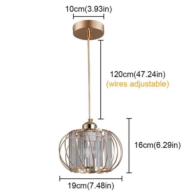 GreeLustr Modern Crystal Pendant Indoor Ceiling Lamp