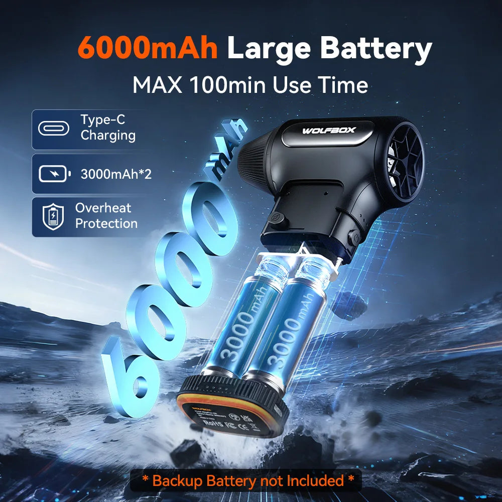Wolfbox Powerful Wireless Air Duster For Car And Home Use