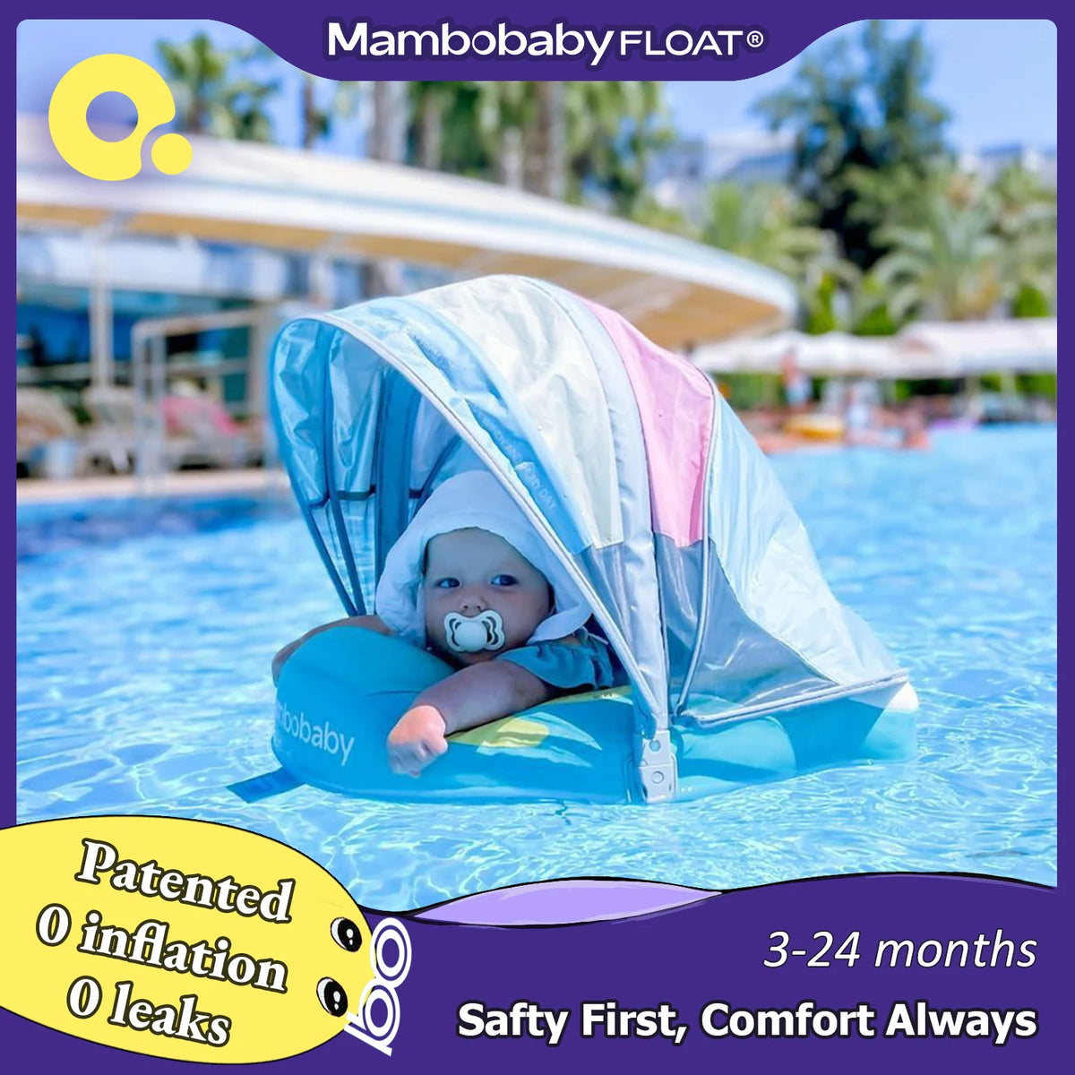 Mambobaby Air Free Infant Chest Float With Sunshade Canopy