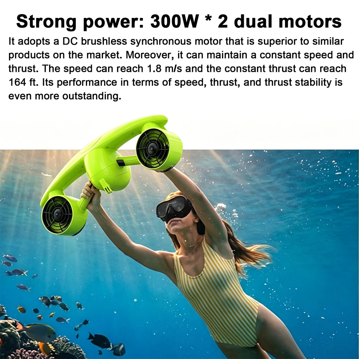 No Brand Dual Motor Ip68 Waterproof Underwater Scooter With Camera Mount