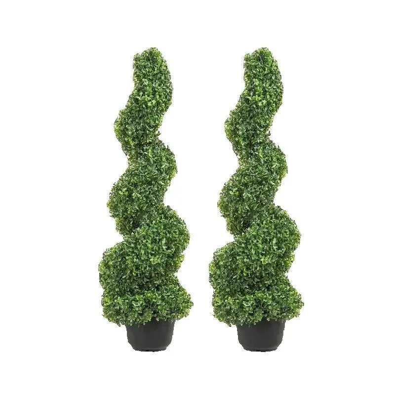 Artificial Boxwood Spiral Tower Topiary Garden Outdoor Decorative Plant
