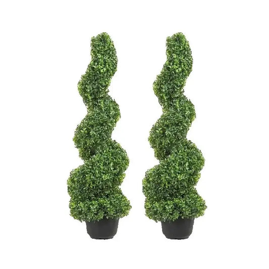 Artificial Boxwood Spiral Tower Topiary Garden Outdoor Decorative Plant