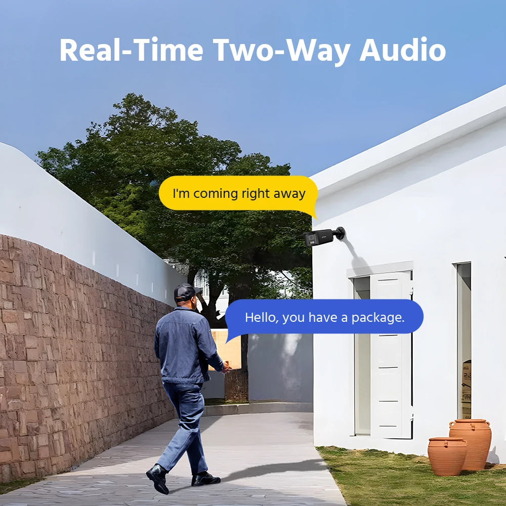 ANNKE 4K 8MP 180° Dual Lens security camera IP67 1/2 PCS Color Night Vision & Active Deterrence, Two-Way Audio black cameras for home security