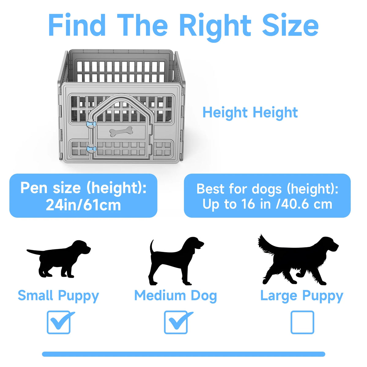 Foldable Four Panel Plastic Pet Playpen For Indoor Outdoor Dogs