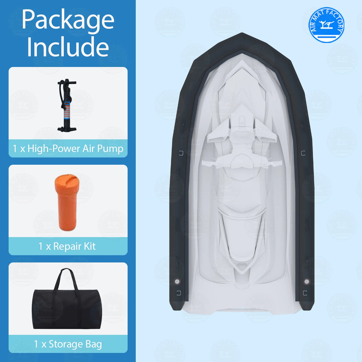 Ejia Inflatable PVC U-Shaped Water Rescue Jet Ski Collar With Pump And Kit