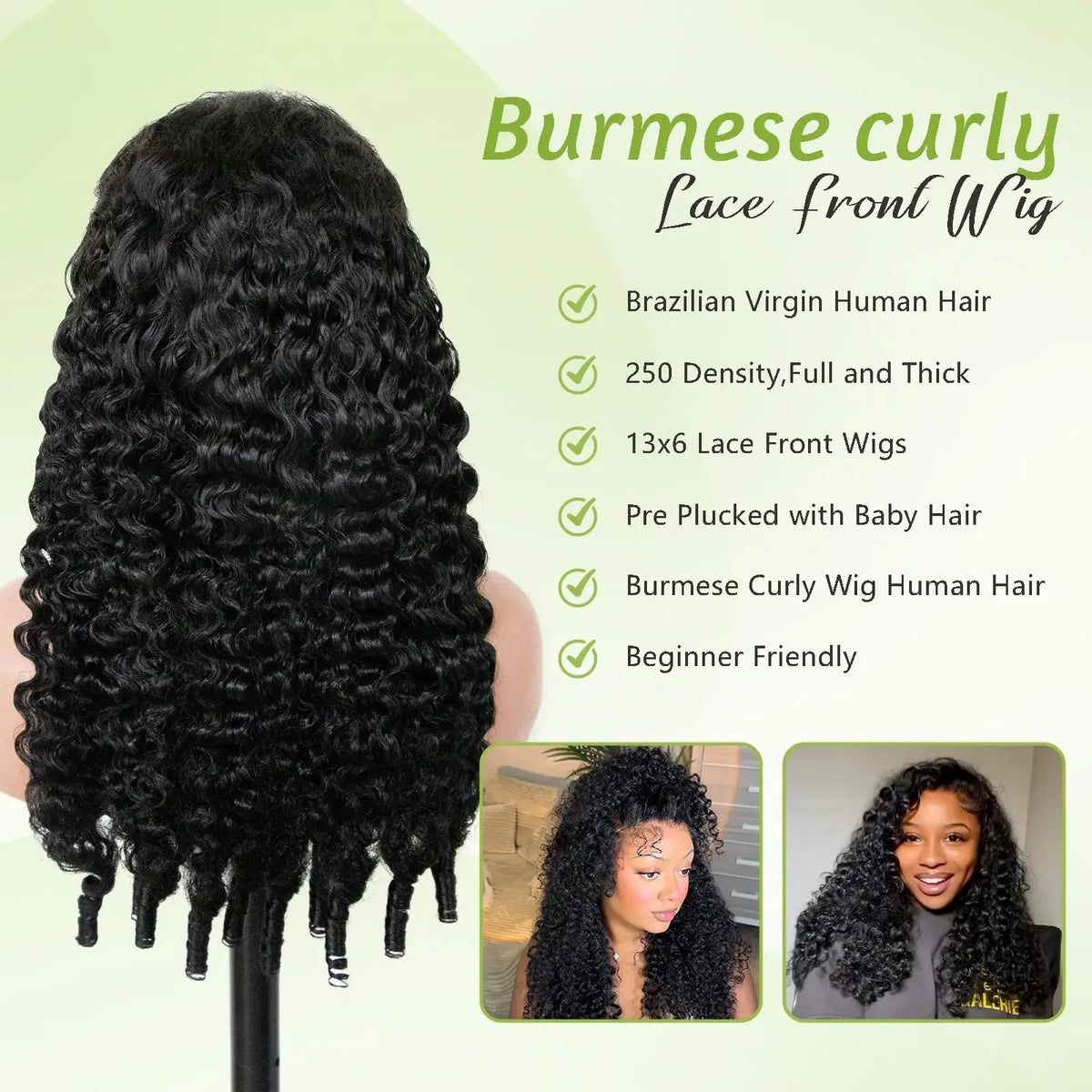 Glueless 7X5 Lace Burmese Curly Wear And Go Human Hair Wigs For Women Deep Wave Curly 13x6 HD Frontal Human Hair Quality On Sale
