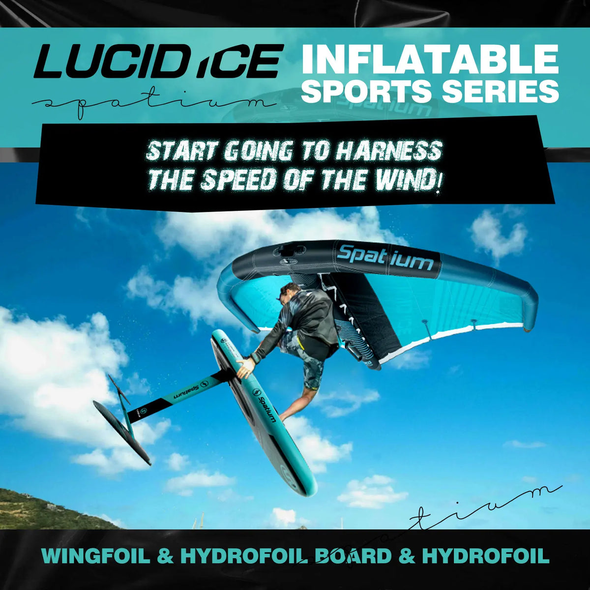 Inflatable Wing Foil Surfboard With Complete Hydrofoil Kit