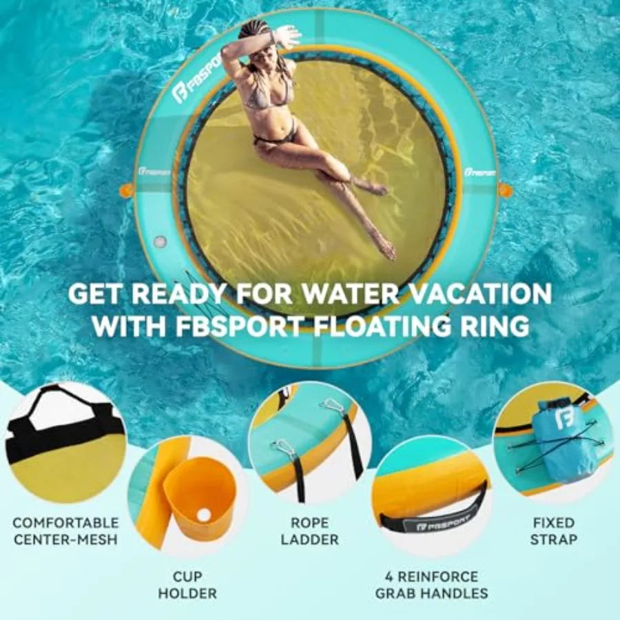Premium Round Floating Ring With Cupholder For Lake Swimming