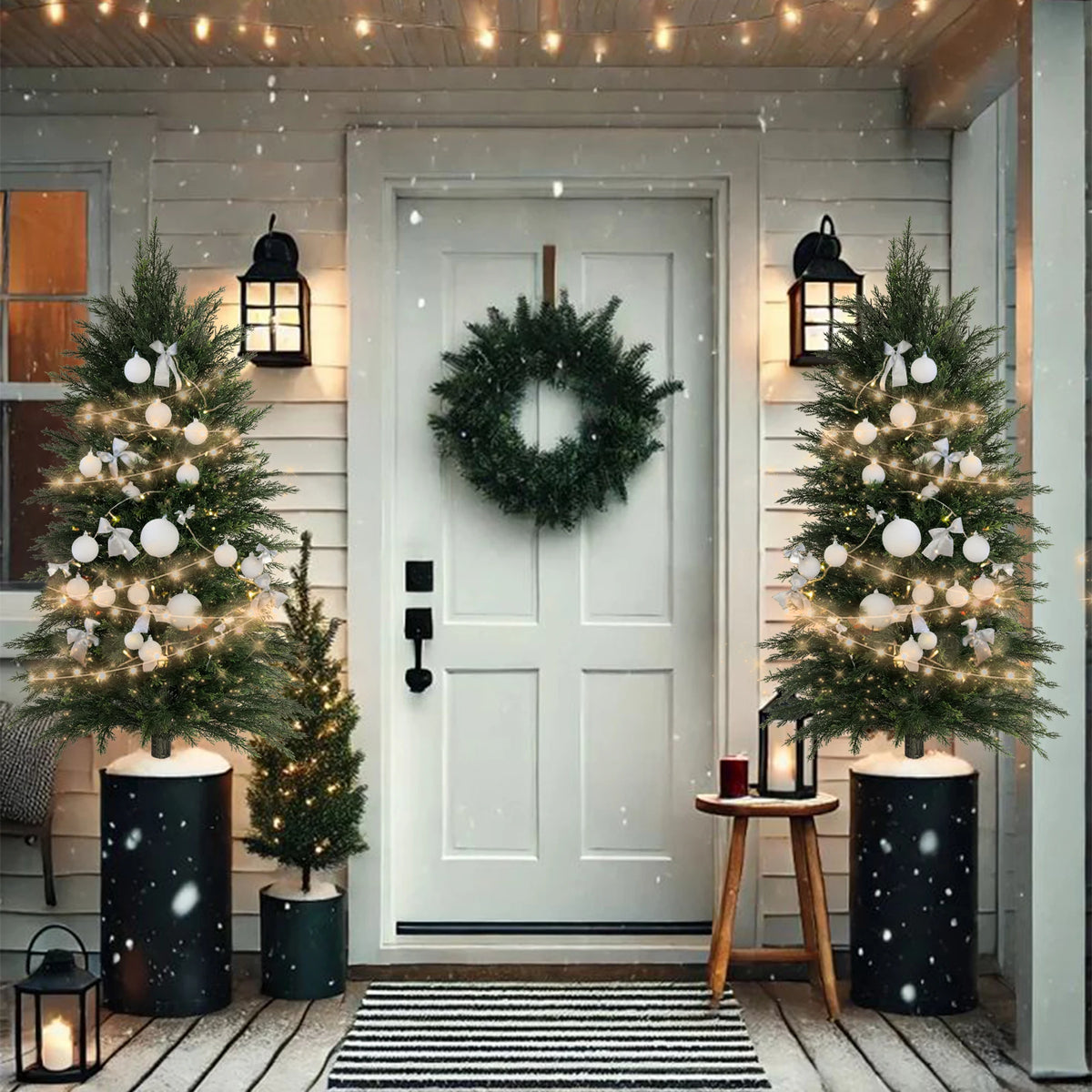 Olitree Artificial Cedar Topiary Tree Faux Evergreen Plant Decor