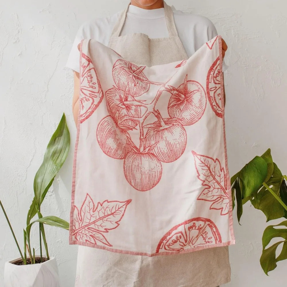 Luxe Jacquard Tea Towel Set of 4, Soft Turkish Cotton Kitchen