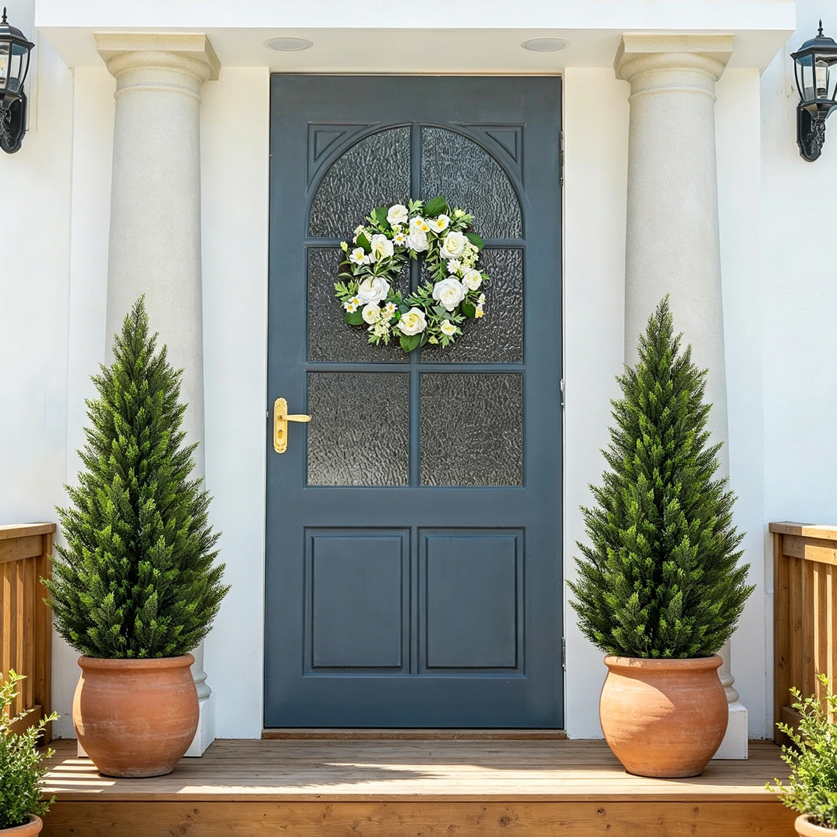 Olitree Artificial Cedar Topiary Tree Faux Evergreen Plant Decor