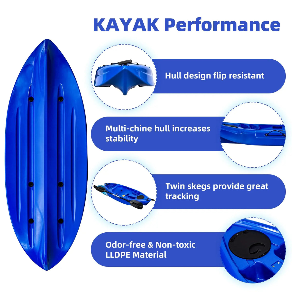 Sit On Top Recreational Fishing Kayak With Stable Hull Design