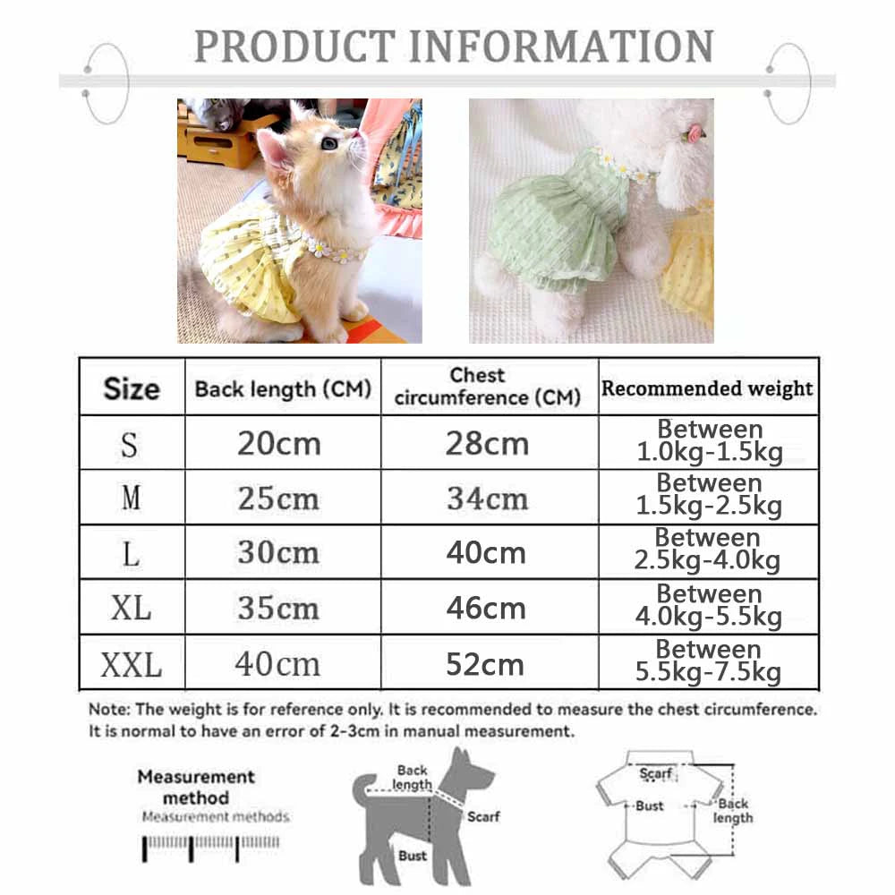 Elegant Breathable Floral Skirt For Small Dogs And Puppies