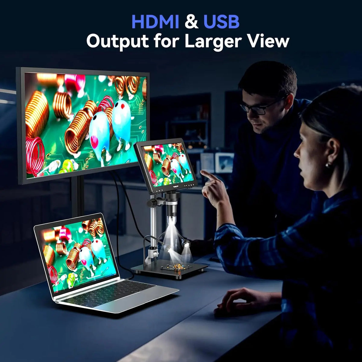 DM9 Max Digital Microscope With LCD Screen For Soldering And Inspection
