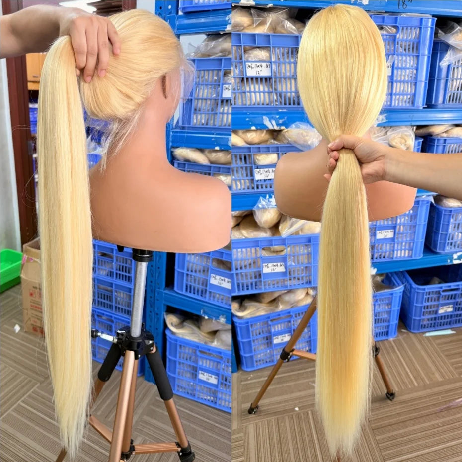 Straight 360 Full Lace Wig Human Hair Pre Plucked 613 Blonde Transparent Lace Frontal Wig Remy Brazilian Hair Wigs For Women