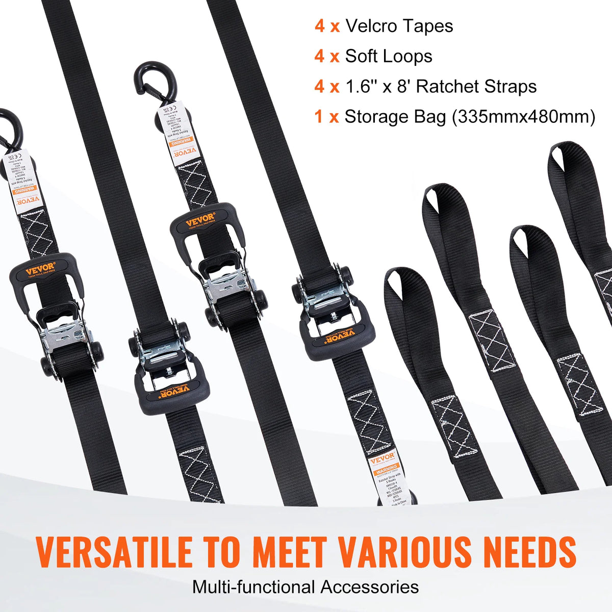 SucceBuy Ratchet Cargo Tie Down Straps With Padded Handles