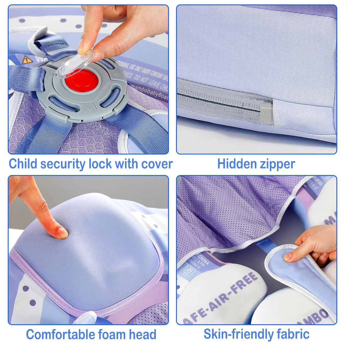 Mambobaby Safe Air-Free Core Chest Float Sunshade Canopy Baby Toddler Inf