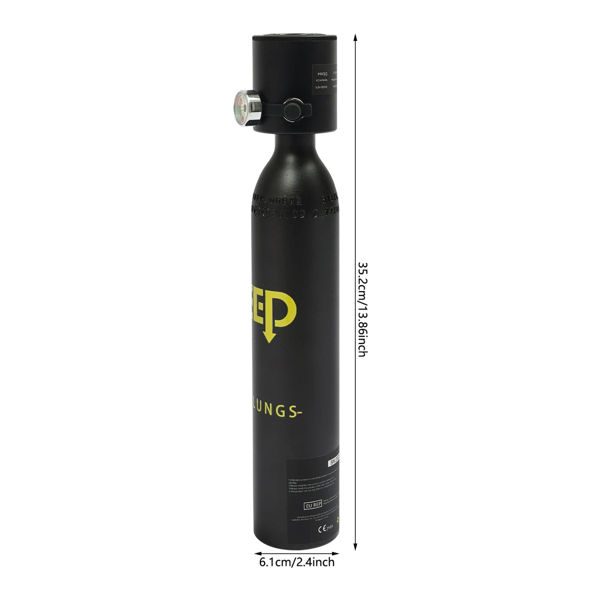 0.5L Mini Scuba Tank With Manual Pump And Strap For Diving