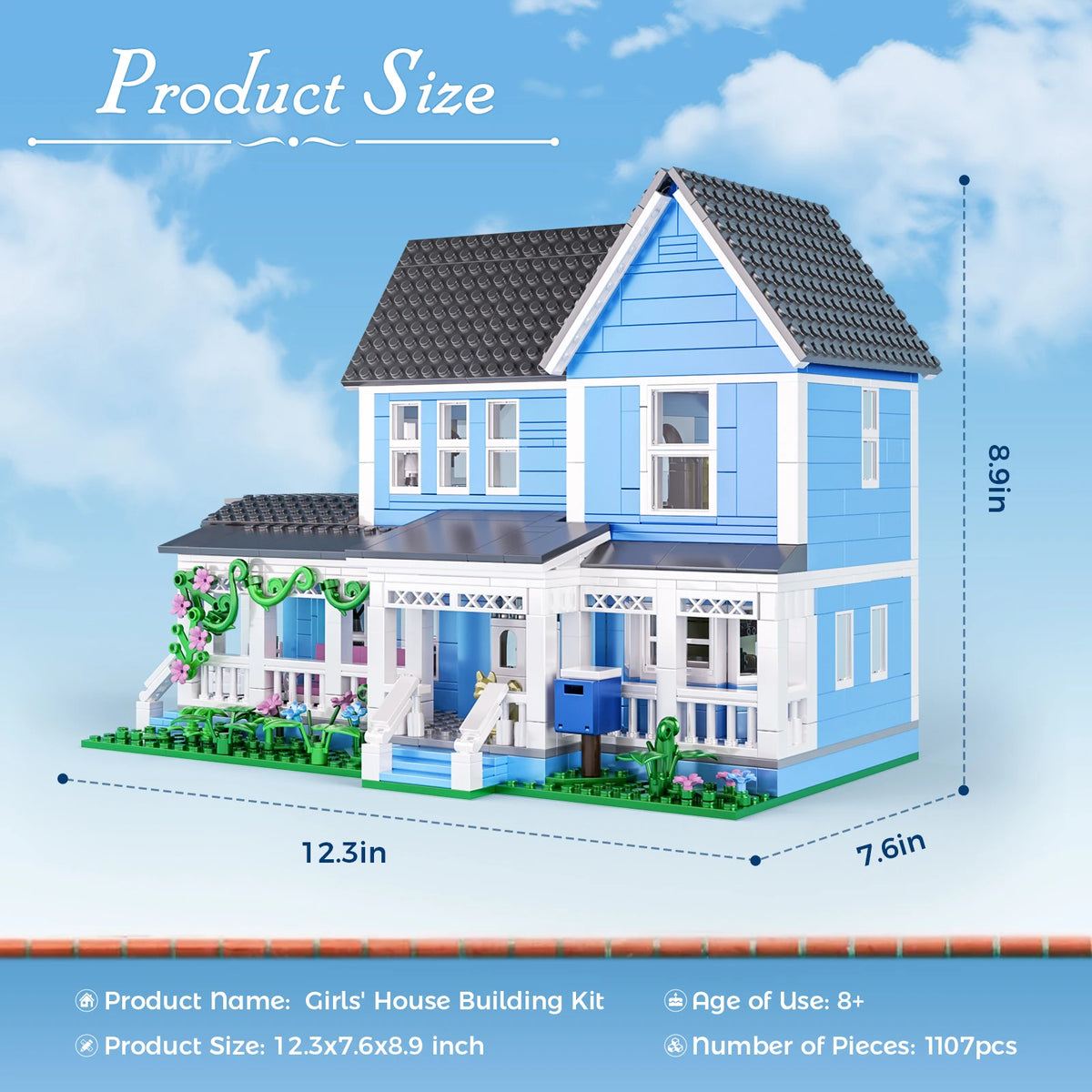 Modern Palace House Building Blocks Desktop Architecture Ornament