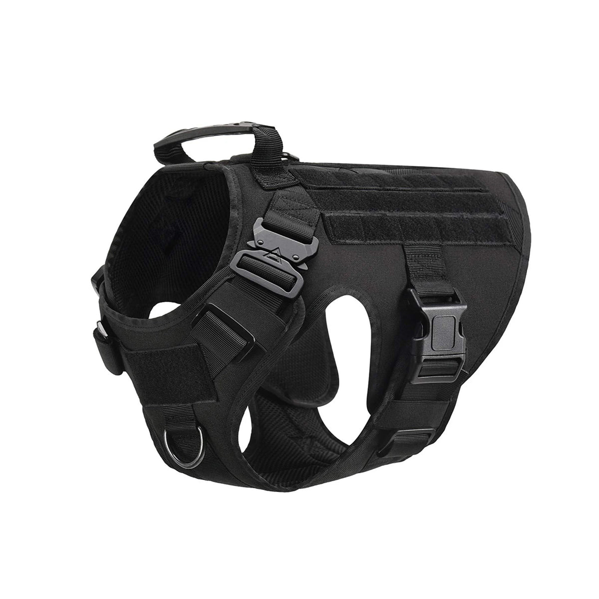 Tactical Dog Harness With Molle Pouches And Padded Nylon Vest