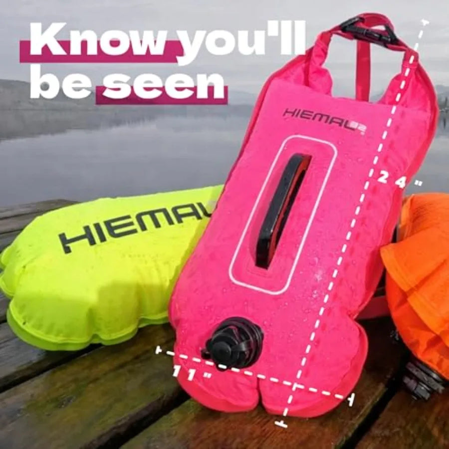 Open Water Swim Buoy With Waterproof Dry Bag And Visibility