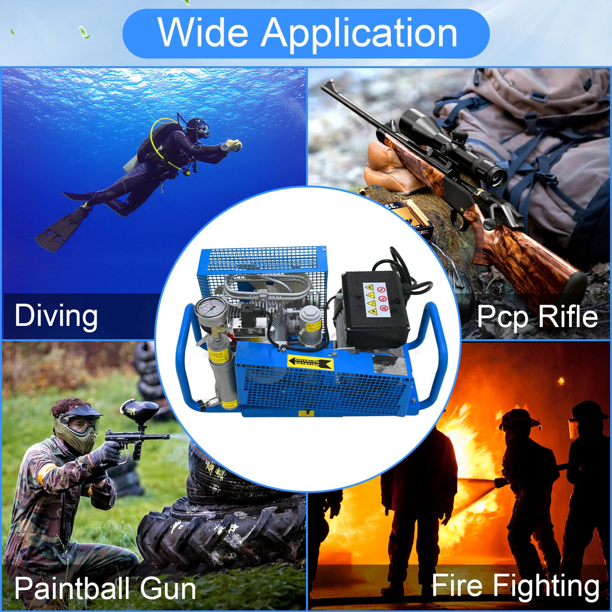 Tudiving 4500 PSI High Pressure PCP Air Compressor For Diving