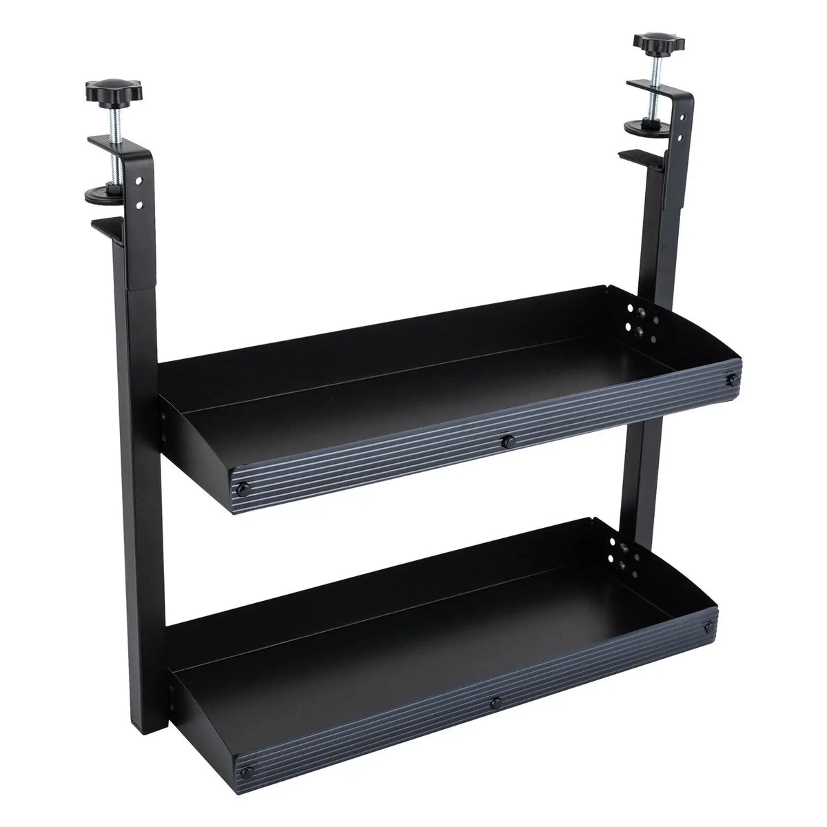 Heavy Duty Clamp On Desk Shelf 2 Tier Adjustable Storage Rack For Office
