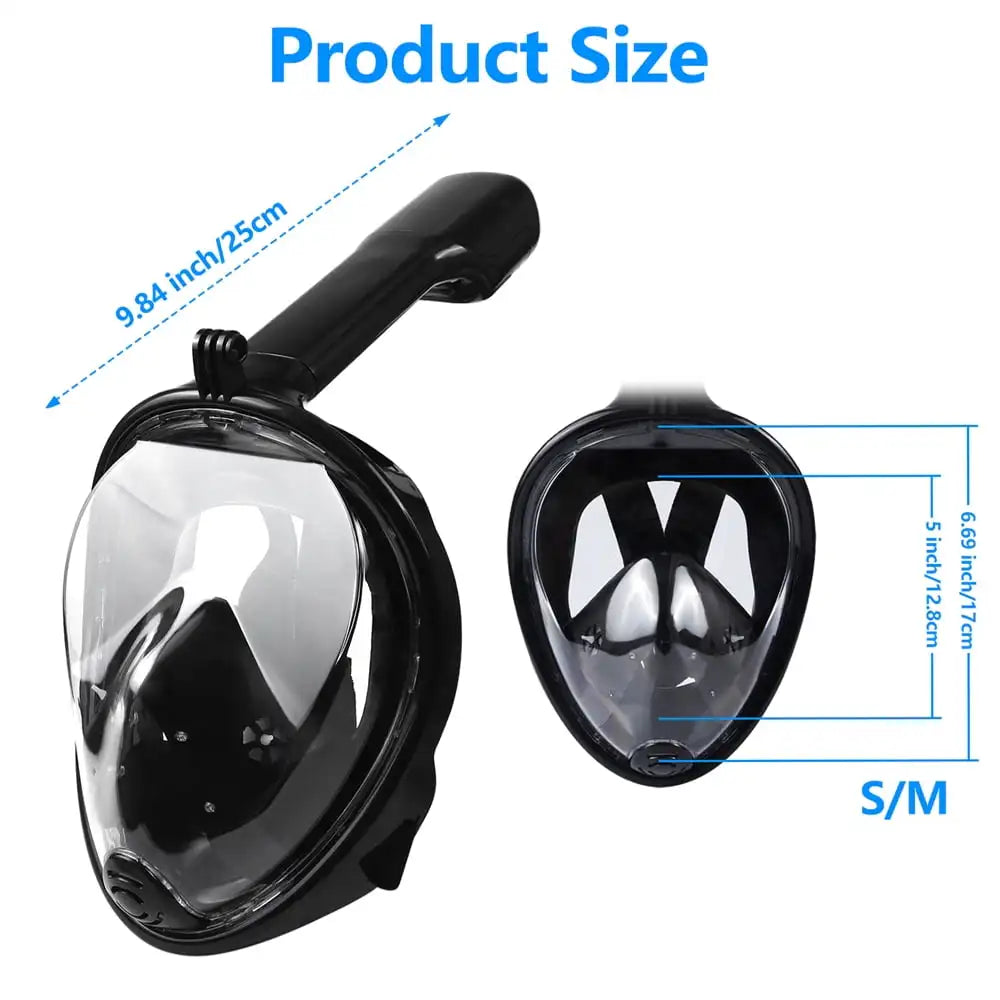 Full Face Snorkel Mask With Camera Mount Anti Fog