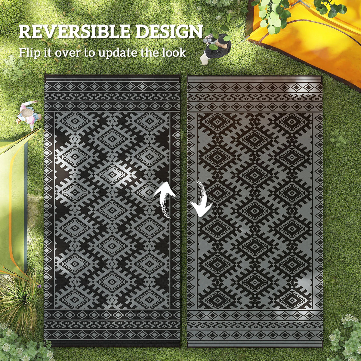 Modern Geometric Polypropylene Outdoor Decorative Rug