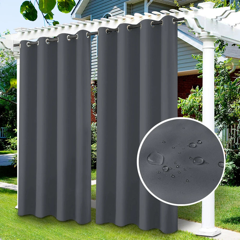 Waterproof Outdoor Blackout Curtains For Patio Pergola Gazebo