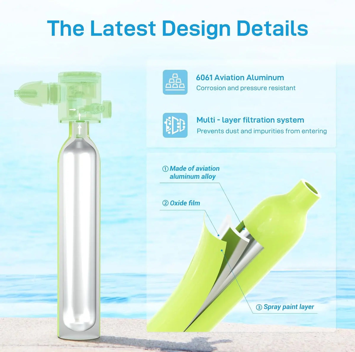 Scorkler Mini Scuba Tank With Hand Pump For Snorkeling