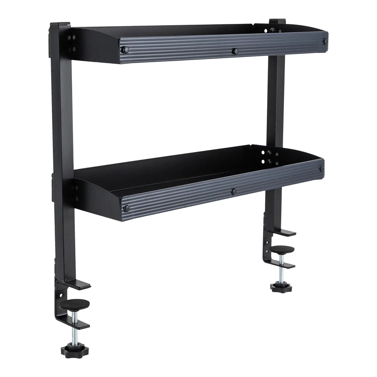 Heavy Duty Clamp On Desk Shelf 2 Tier Adjustable Storage Rack For Office