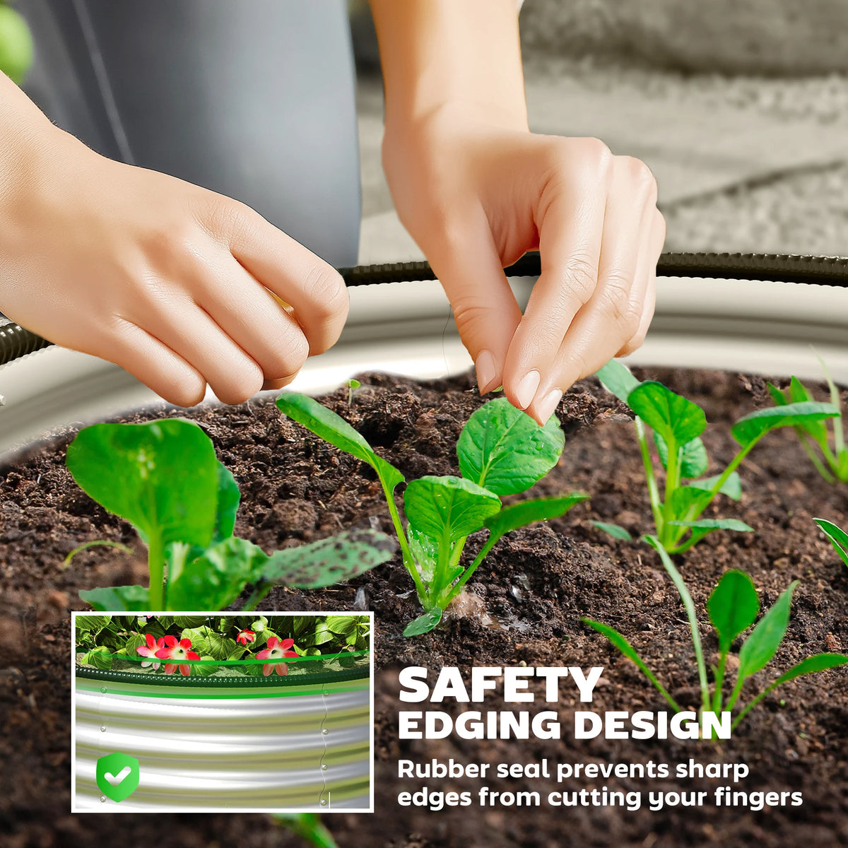 Rust Resistant Galvanized Steel Raised Garden Planter